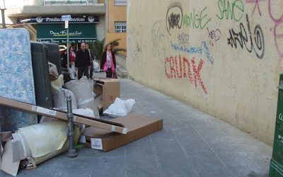 El centro de Madrid, hecho un asquito.