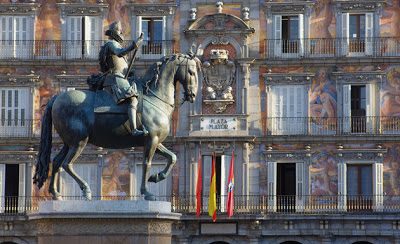 La estatua de Felipe III en la Plaza Mayor.